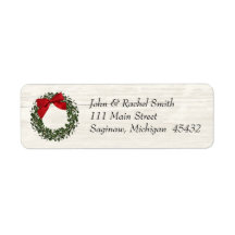 Rustic Country Kerstmis Wreated Address Label