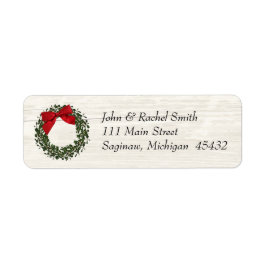 Rustic Country Kerstmis Wreated Address Label