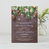 Rustic Country Kerstvakantie Feest Kaart (Staand voorkant)