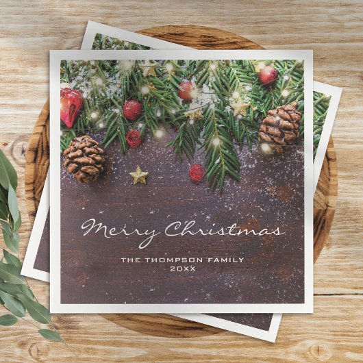 Rustic Country Kerstvakantie Feest Servetten