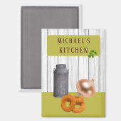 Rustic Country Kitchen with Name Magnet (Voorkant / Achterkant)