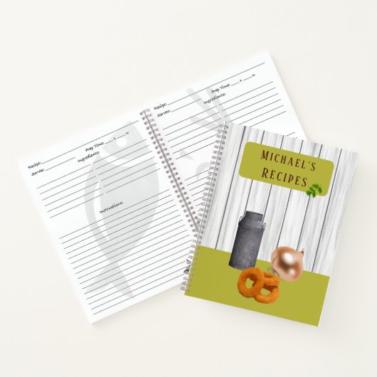 Rustic Country Kitchen with Name Recipe Book Notitieboek (Binnen)