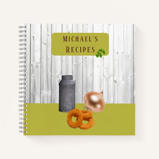 Rustic Country Kitchen with Name Recipe Book Notitieboek (Voorkant)