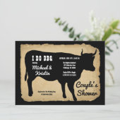 Rustic Country Koe Couple's Shower I DO BBQ Kaart (Staand voorkant)
