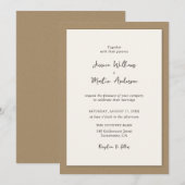 Rustic Country Kraft Paper Wedding Invitations Kaart (Voorkant / Achterkant)