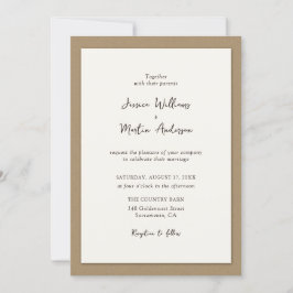 Rustic Country Kraft Paper Wedding Invitations Kaart