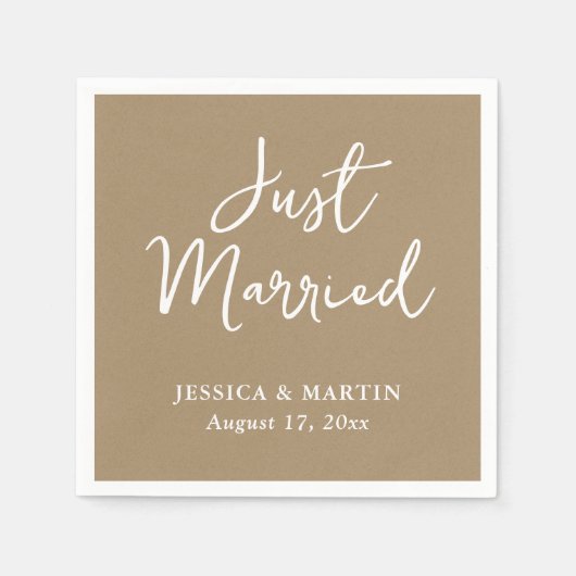 Rustic Country Kraft Paper Wedding Napkins Servet (Voorkant)