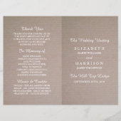 Rustic Country Kraft Wedding Bi-voudig Programme (Voorkant)