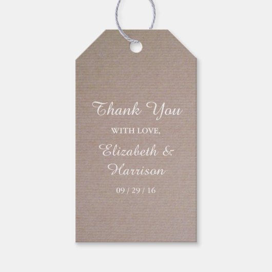 Rustic Country Kraft Wedding Dank je wel Cadeaulabel (Voorkant)