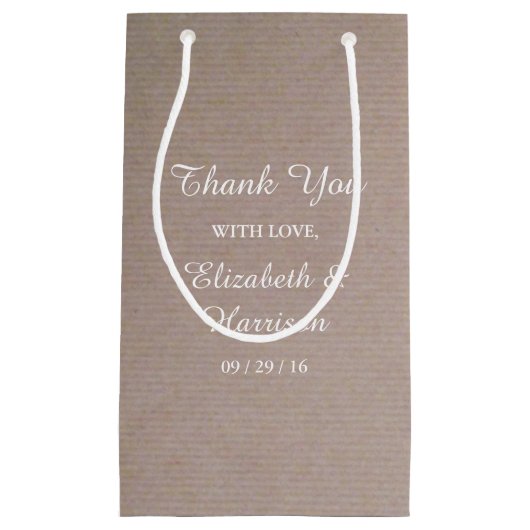 Rustic Country Kraft Wedding Dank je wel Klein Cadeauzakje (Voorkant)