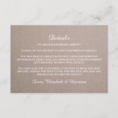Rustic Country Kraft Wedding Detail Informatiekaartje (Voorkant)