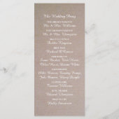 Rustic Country Kraft Wedding Programme Programmakaart (Achterkant)