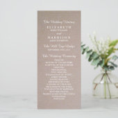 Rustic Country Kraft Wedding Programme Programmakaart (Staand voorkant)