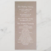 Rustic Country Kraft Wedding Programme Programmakaart (Voorkant)