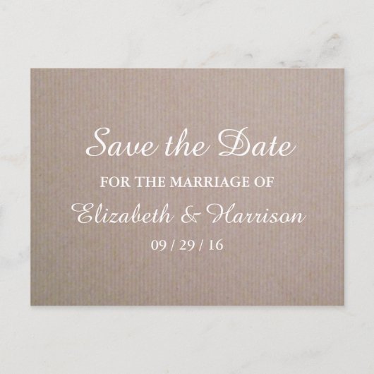 Rustic Country Kraft Wedding Save the Date Aankondigingskaart (Voorkant)