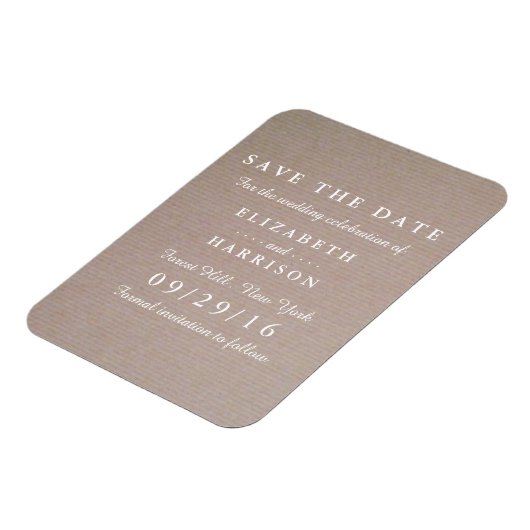 Rustic Country Kraft Wedding Save the Date Magneet (Linkerzijde)