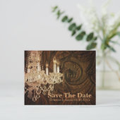 Rustic Country kroonluchter bruiloft save the date Aankondigingskaart (Staand voorkant)