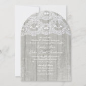 Rustic Country Lace Barn Wood Wedding Invitations Kaart (Voorkant)