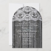 Rustic Country Lace Barn Wood Wedding Invitations Kaart (Voorkant)