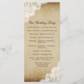 Rustic Country Lace Edge Vertical Wedding Programm Programmakaart (Achterkant)