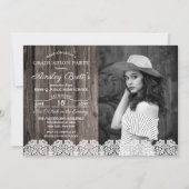 Rustic Country Lace | Fotogradatiepartij hout Kaart (Voorkant)