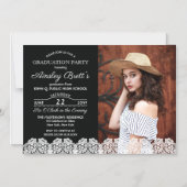 Rustic Country Lace | Fotogradatiepartij Magnetische Uitnodiging (Voorkant)