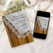 Rustic Country Lace Moederdag Brunch Kaart