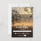  Rustic Country Lights Wedding RSVP Kaartje (Voorkant)