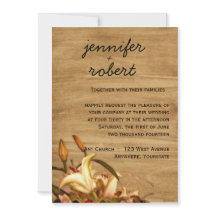 Rustic Country Lily Waterverf Wedding Uitnodiging