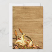 Rustic Country Lily Waterverf Wedding Uitnodiging (Achterkant)