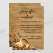 Rustic Country Lily Waterverf Wedding Uitnodiging (Voorkant / Achterkant)