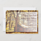 Rustic Country Log Cabin Bossen Wedding Invitation Kaart (Achterkant)