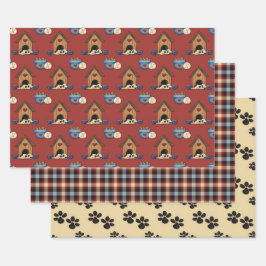 Rustic Country Love Dogs Inpakpapier Vel