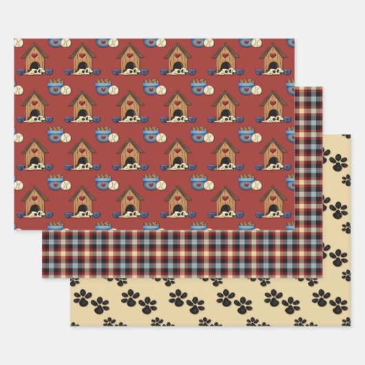 Rustic Country Love Dogs Inpakpapier Vel (Set)