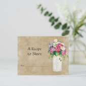Rustic Country Mason Jar Bouquet Bridal Recipe Briefkaart (Staand voorkant)
