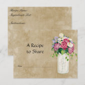 Rustic Country Mason Jar Bouquet Bridal Recipe Briefkaart (Voorkant / Achterkant)
