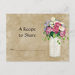 Rustic Country Mason Jar Bouquet Bridal Recipe Briefkaart