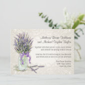 Rustic Country Mason Jar Lace in Lavender Floral Kaart (Staand voorkant)