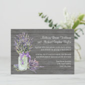 Rustic Country Mason Jar Lace in Lavender Floral Kaart (Staand voorkant)