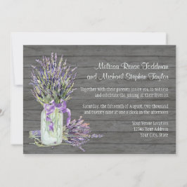 Rustic Country Mason Jar Lace in Lavender Floral Kaart