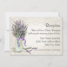 Rustic Country Mason Jar Lace in Lavender Floral Kaart