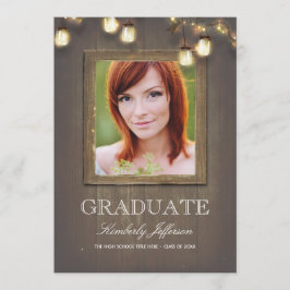 Rustic Country Mason Jar Lights Foto Afstuderen Kaart