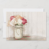 Rustic Country Mason Jar Rozen Wedding Invitations Kaart (Achterkant)
