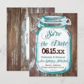 Rustic Country Mason Jar Save the Date Briefkaarte Aankondigingskaart (Voorkant / Achterkant)