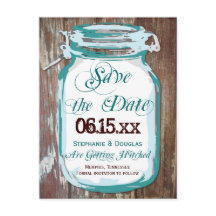 Rustic Country Mason Jar Save the Date Briefkaarte