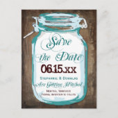 Rustic Country Mason Jar Save the Date Briefkaarte Aankondigingskaart (Voorkant)