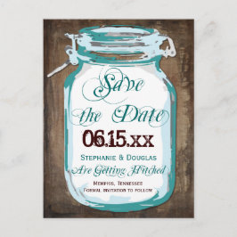 Rustic Country Mason Jar Save the Date Briefkaarte Aankondigingskaart