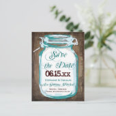 Rustic Country Mason Jar Save the Date Briefkaarte Aankondigingskaart (Staand voorkant)