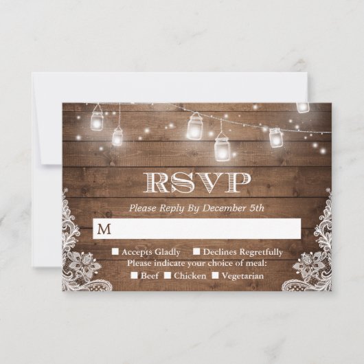 Rustic Country Mason Jar String Lights RSVP (Voorkant)