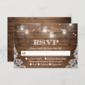 Rustic Country Mason Jar String Lights RSVP (Voorkant / Achterkant)